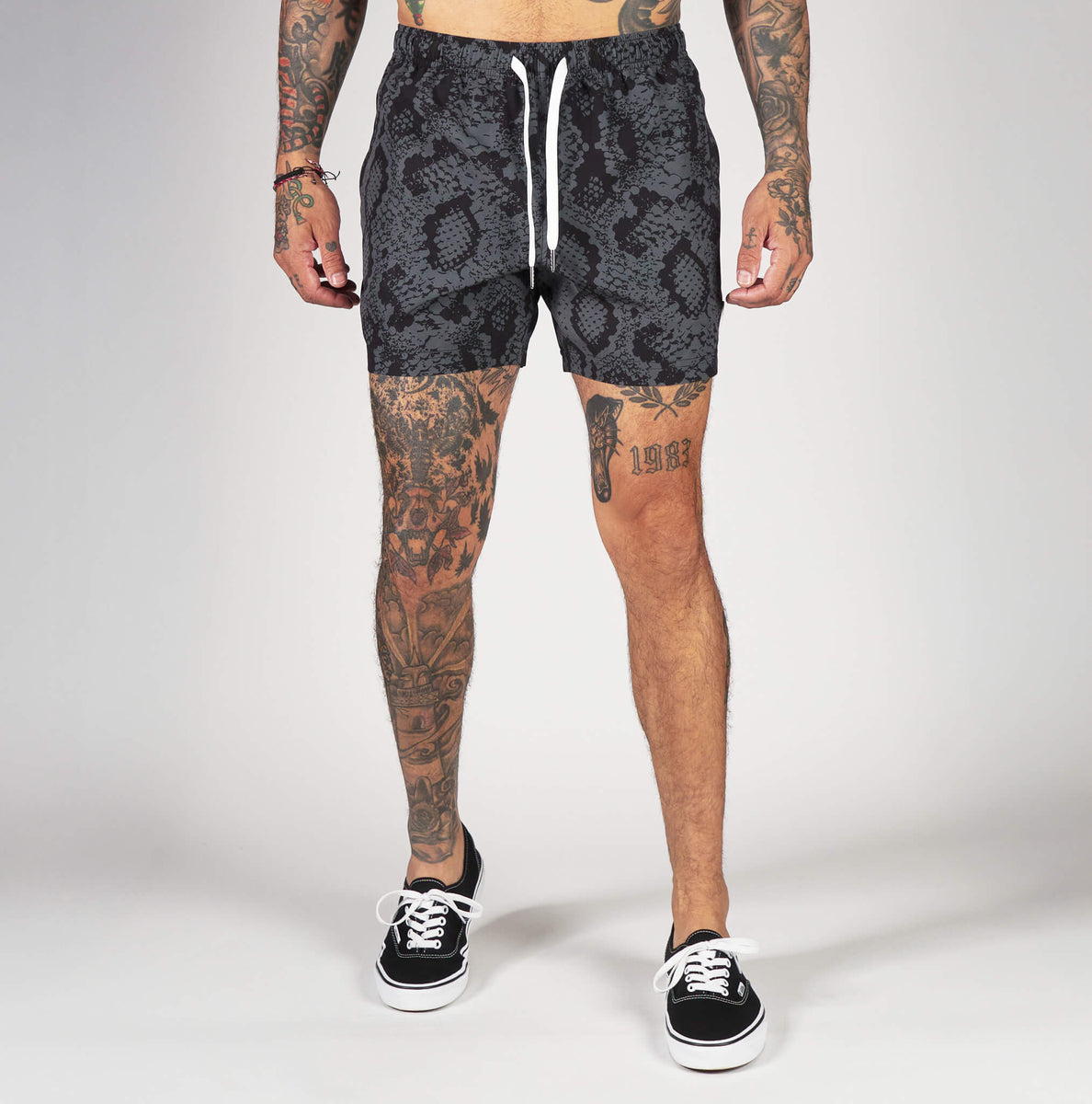 New) Snakeskin Shorts - Black – Cove USA
