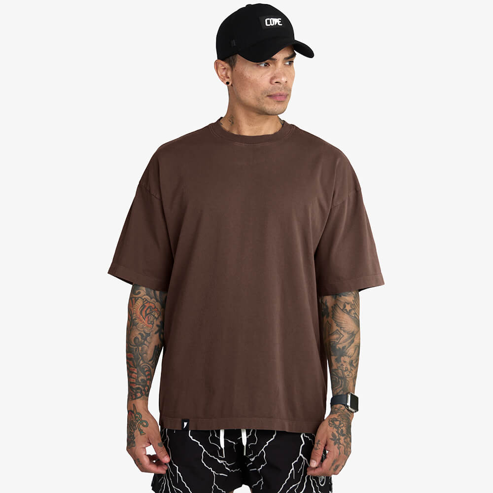 (New) Drop Shoulder Tee - Coffee