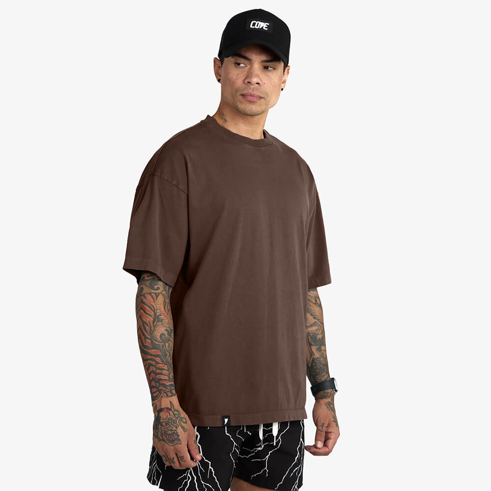 (New) Drop Shoulder Tee - Coffee