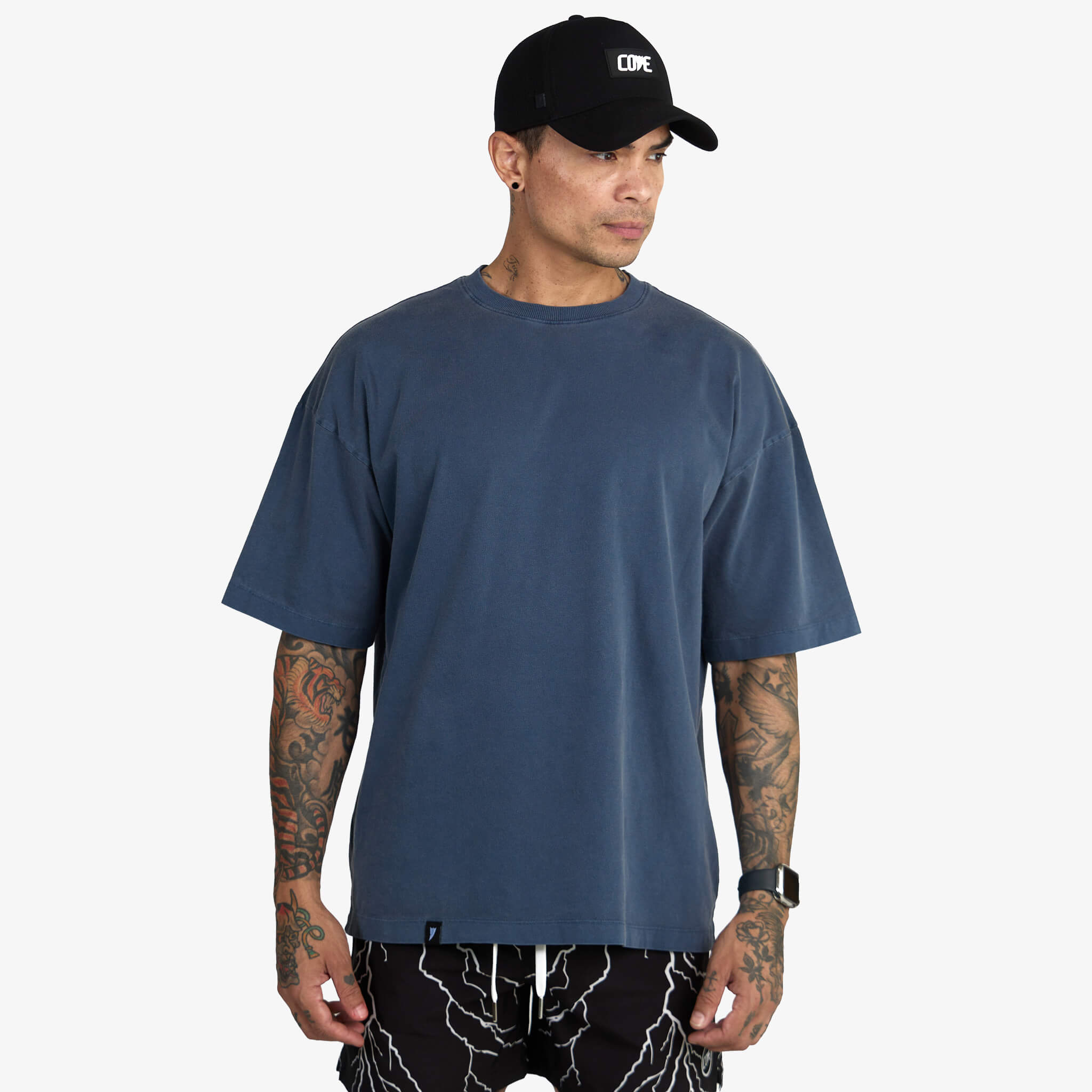 (New) Drop Shoulder Tee - Navy