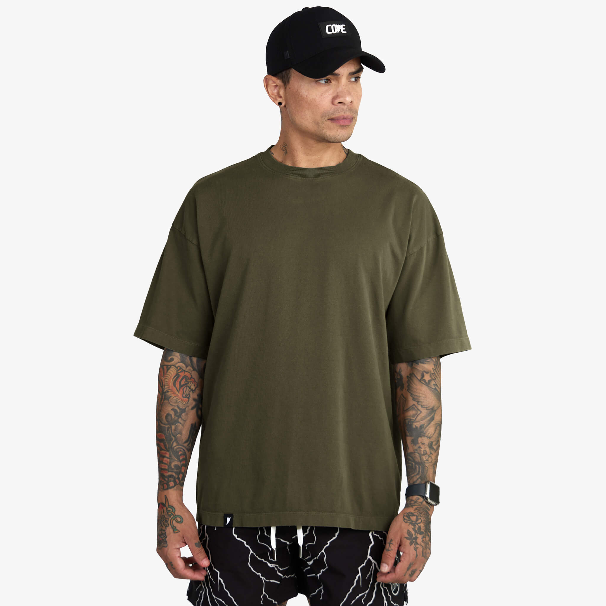 (New) Drop Shoulder Tee - Olive