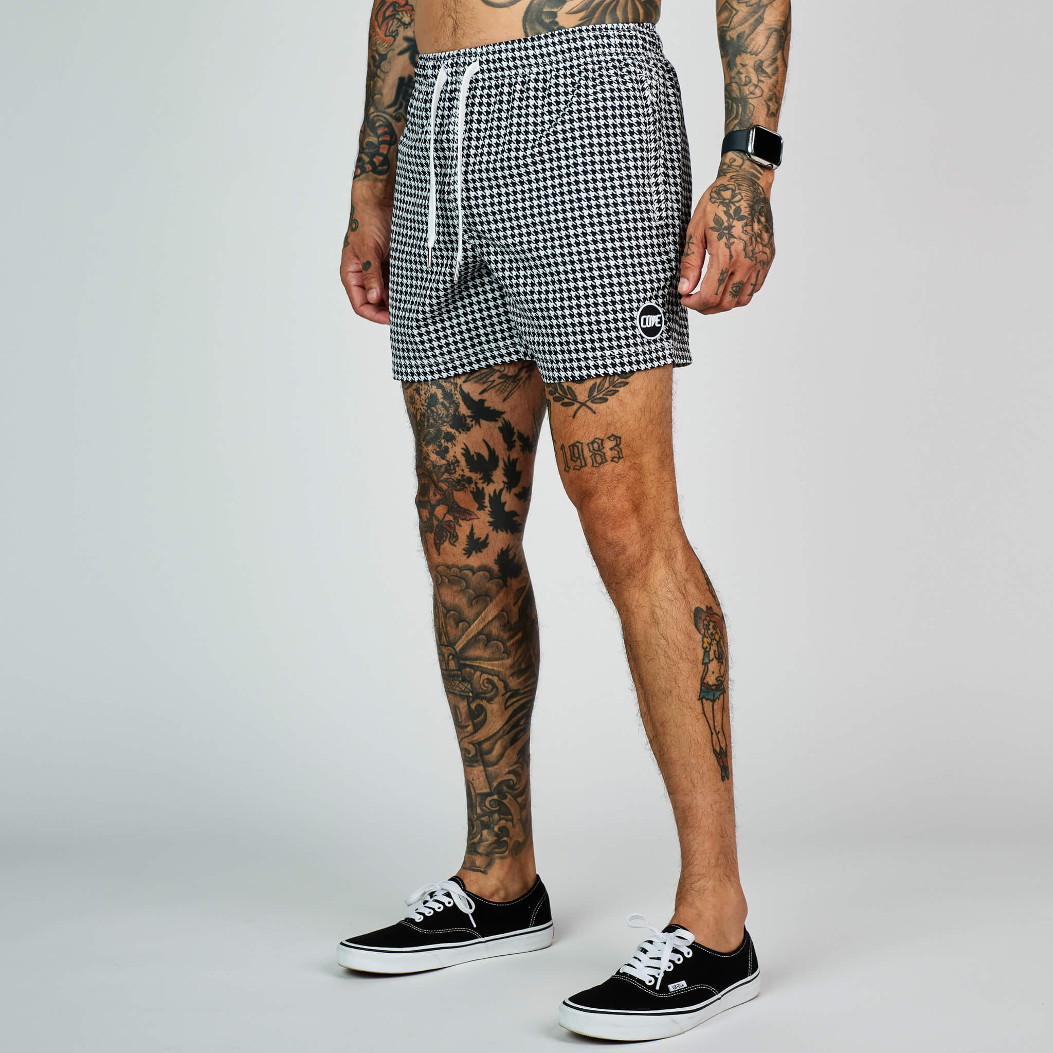 (New) Houndstooth Shorts - White
