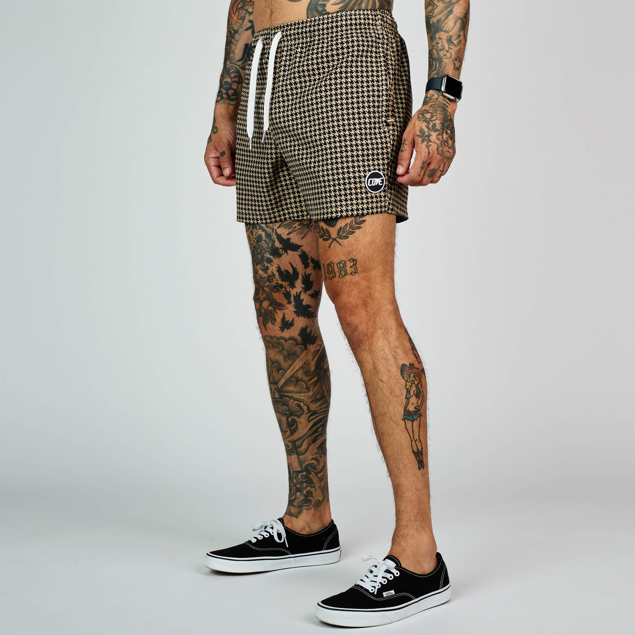 (New) Houndstooth Shorts - Tan
