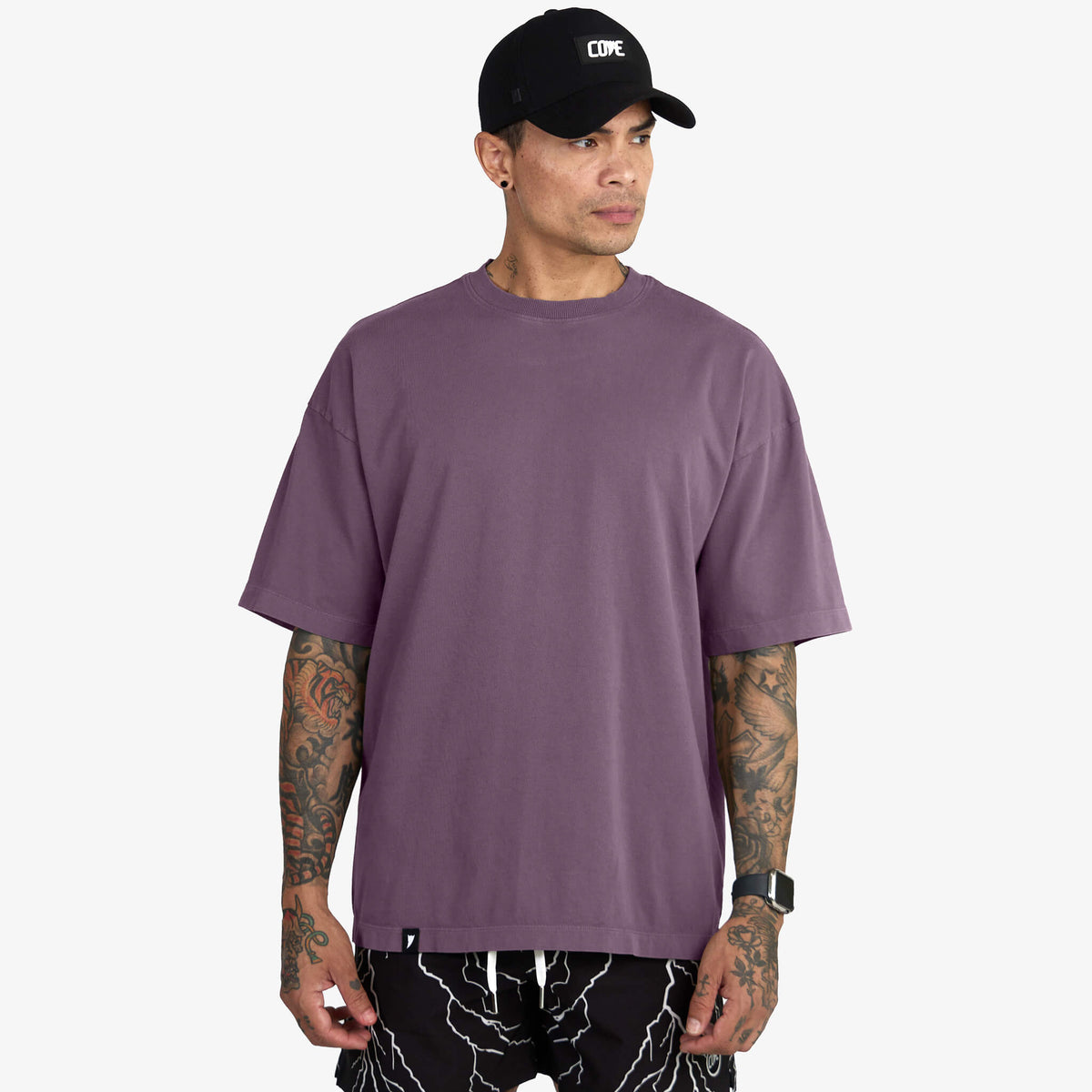 i*u様 main story Oversized Tee / Plum Kit New) Heavyweight Tee - Plum – Cove USA