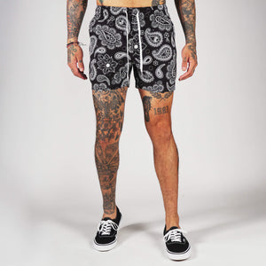 New) Paisley Shorts - Black – Cove USA
