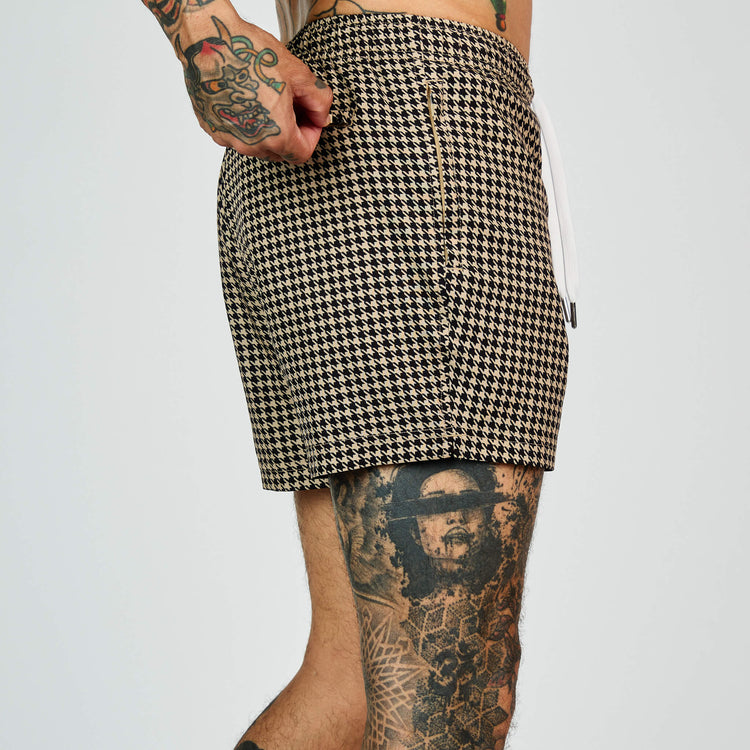 (New) Houndstooth Shorts - Tan