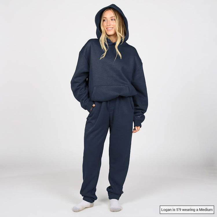(New) Weighted Hoodie - Navy