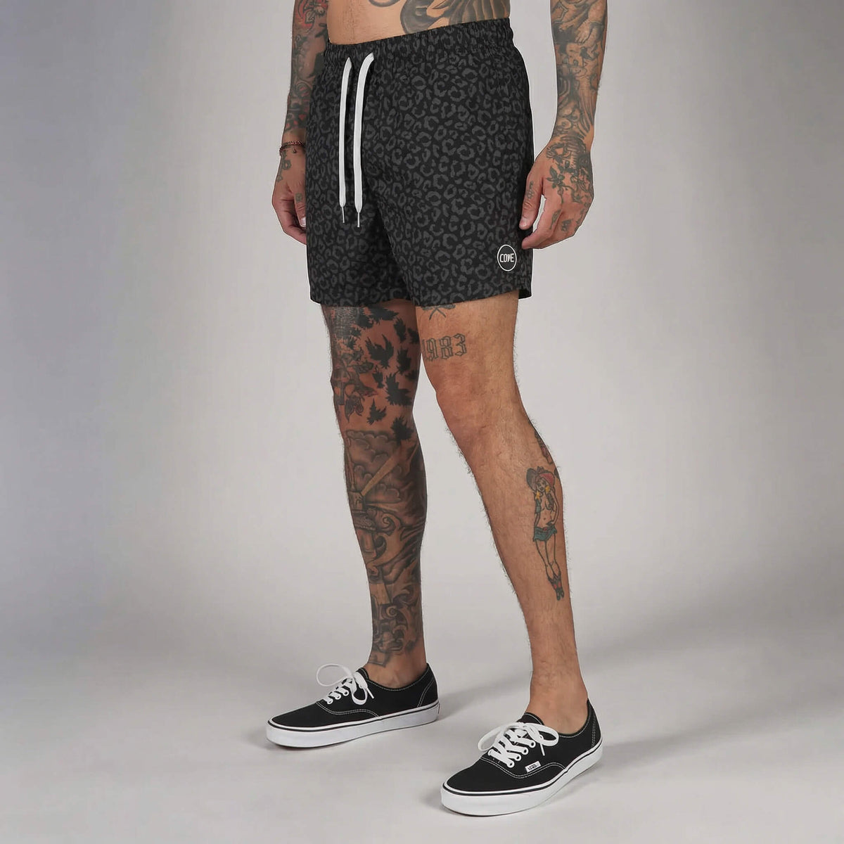 (New) Leopard Shorts - Black